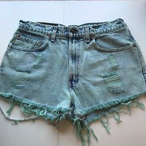 Levi high waisted denim shorts